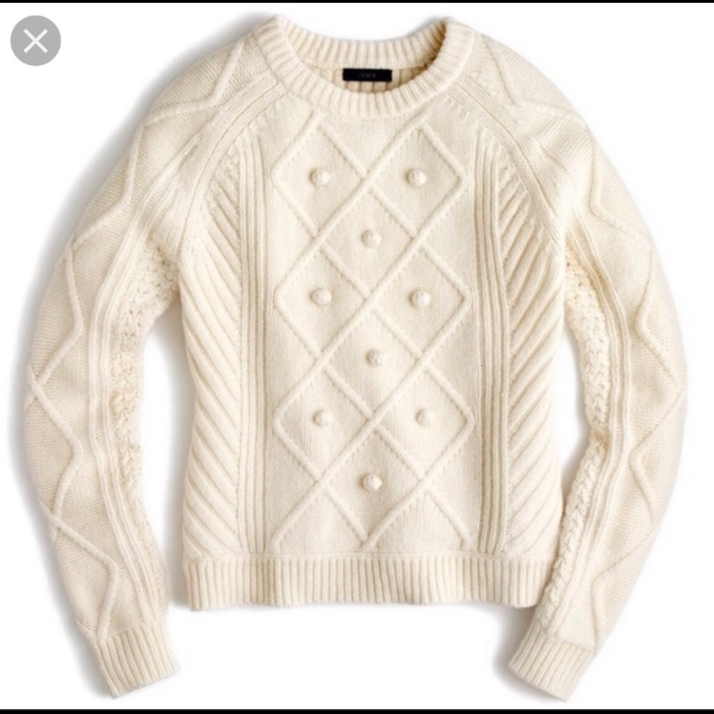 J Crew wool Pom sweater